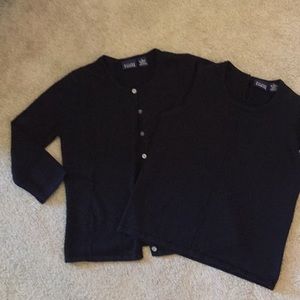 3/4 Sleeve Black Twin Set